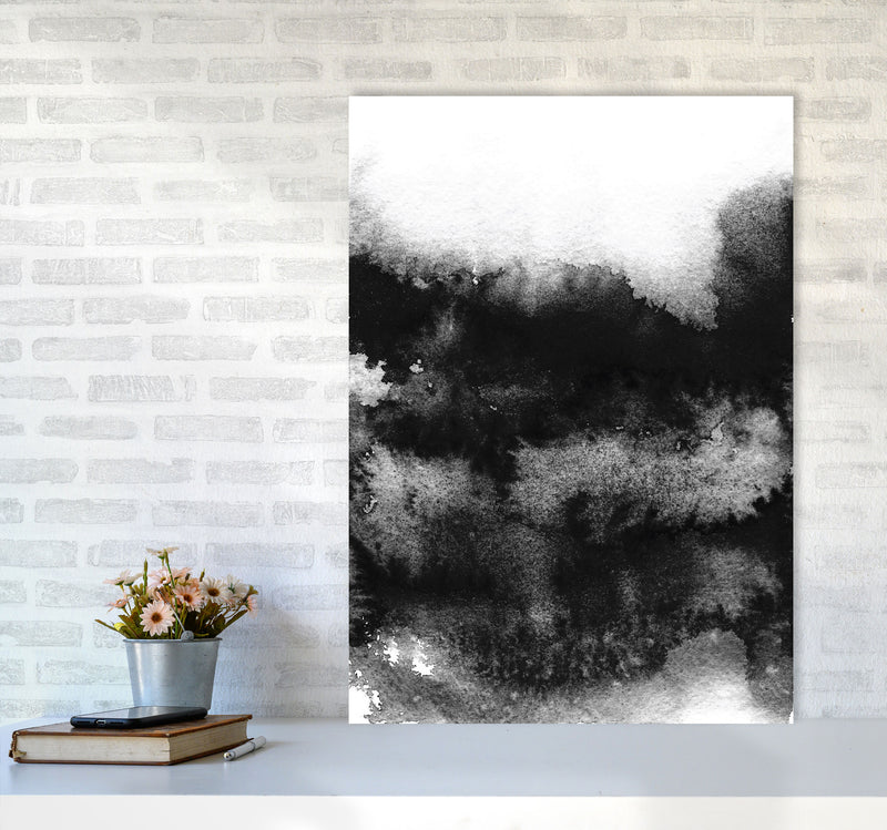 Majestic Monochrome Watercolour 05 Art Print by Pixy Paper A1 Black Frame
