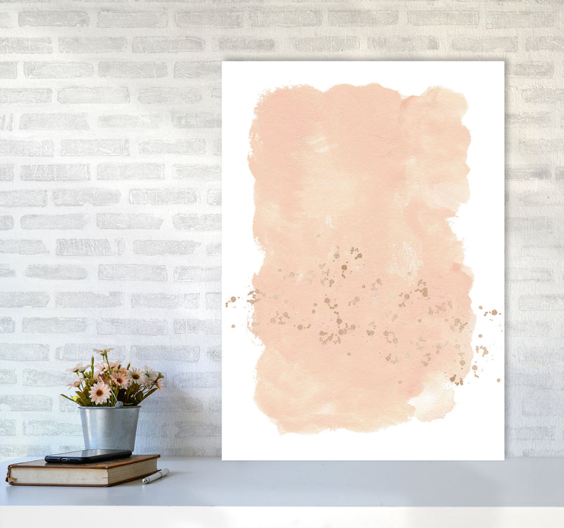 Aztec Blush Watercolour Art Print by Pixy Paper A1 Black Frame