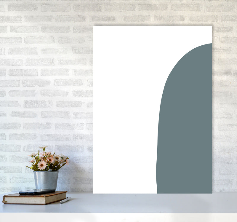 Inspired Teal Half Stone Right Art Print by Pixy Paper A1 Black Frame