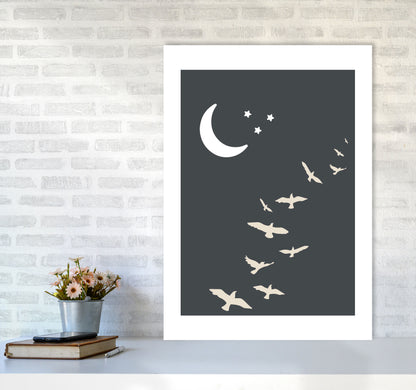 Inspired Off Black Night Sky Art Print by Pixy Paper A1 Black Frame