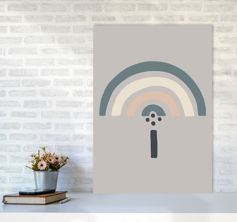 Inspired Natural Rainbow Stone Art Print by Pixy Paper A1 Black Frame