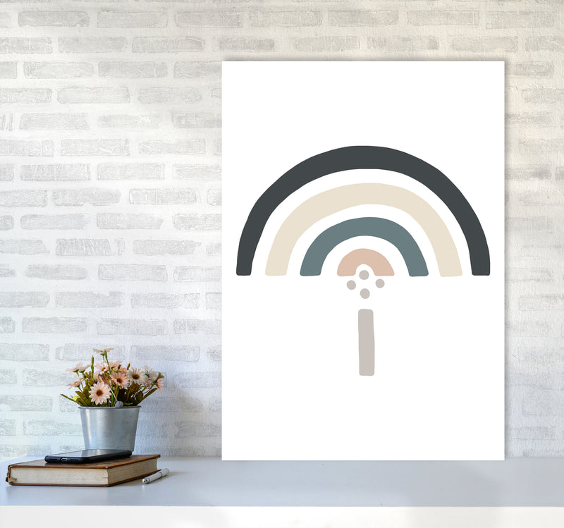 Inspired Natural Rainbow White Art Print by Pixy Paper A1 Black Frame