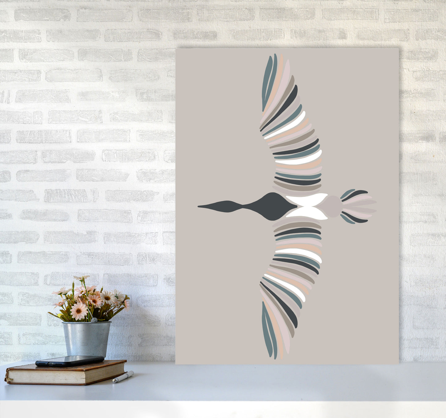 Inspired Bird Art Print by Pixy Paper A1 Black Frame