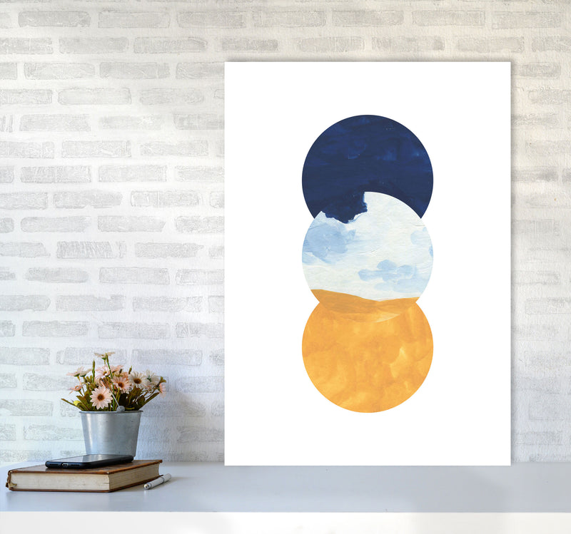 Horizon Abstract Circles  Art Print by Pixy Paper A1 Black Frame