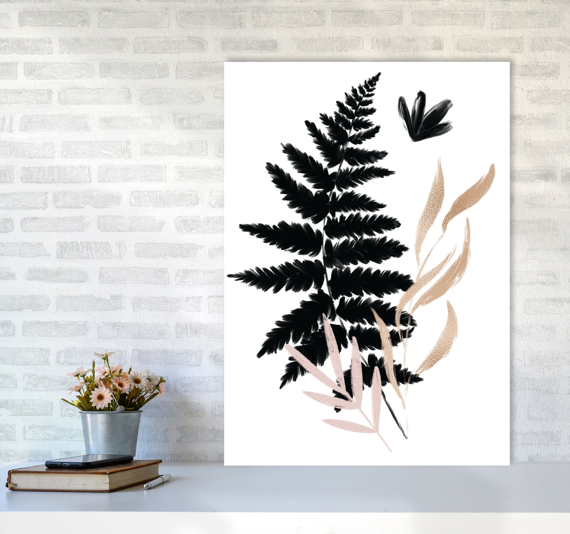 Delicate Floral 07 Art Print by Pixy Paper A1 Black Frame