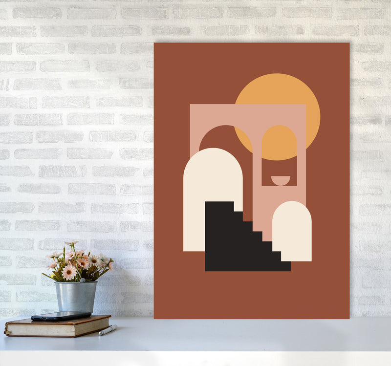 Autumn Sienna abstract Art Print by Pixy Paper A1 Black Frame