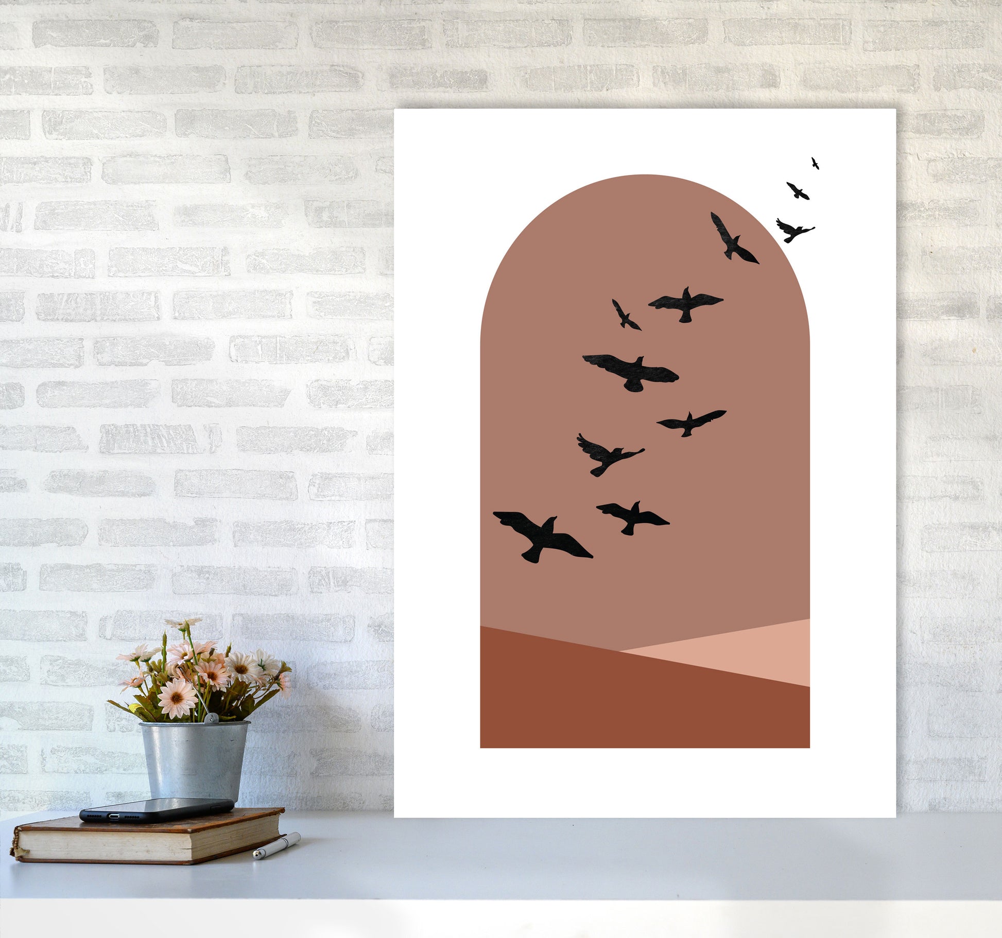 Autumn Saffron abstract Art Print by Pixy Paper A1 Black Frame