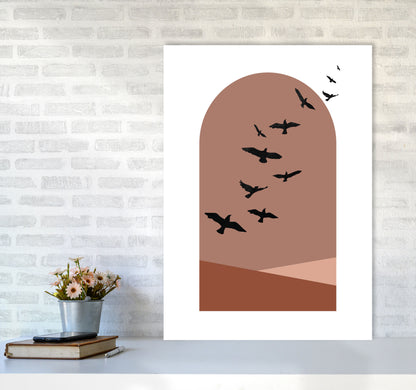 Autumn Saffron abstract Art Print by Pixy Paper A1 Black Frame