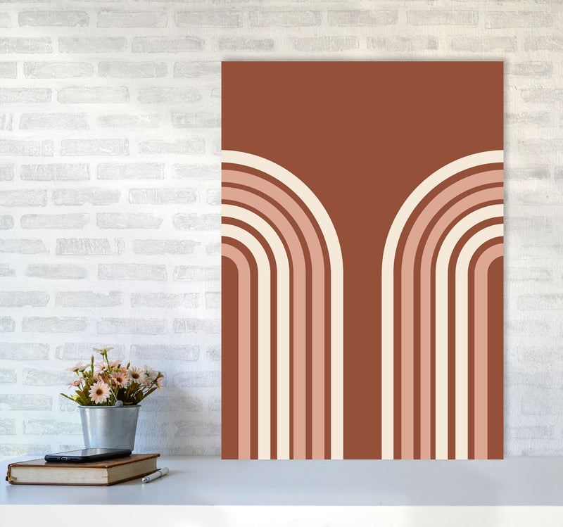 Autumn Double Rainbow abstract Art Print by Pixy Paper A1 Black Frame