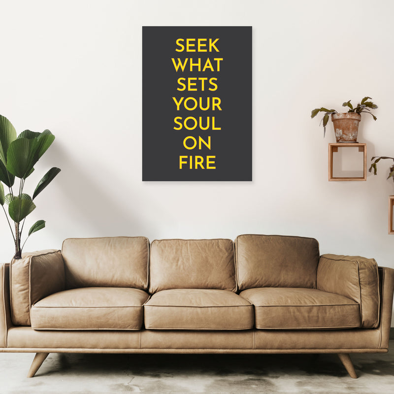 Seek What Sets Your Soul On Fire Neon Art Print by Pixy Paper A1 Black Frame