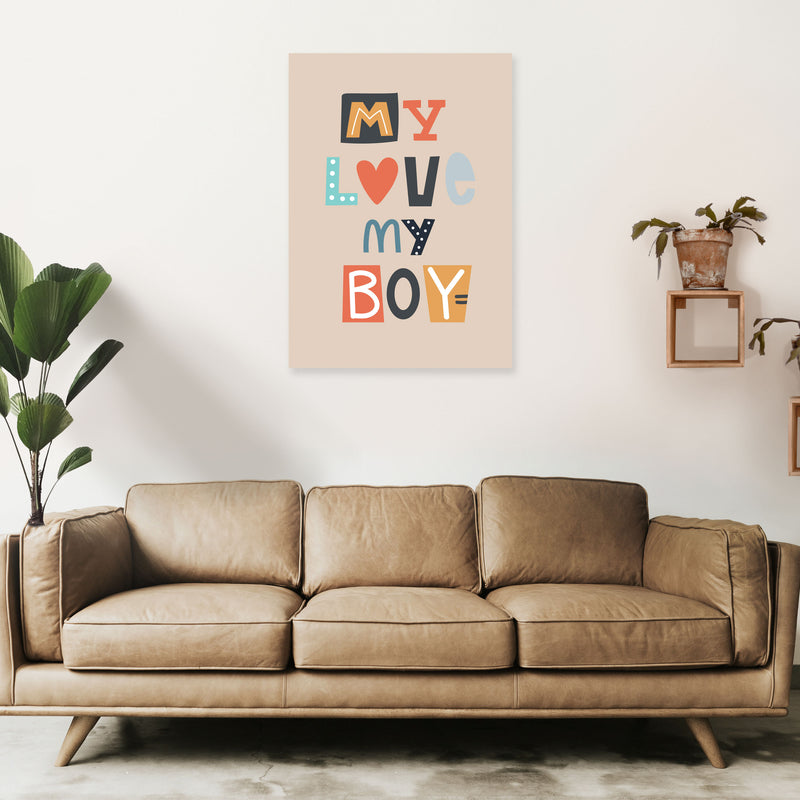 My love my boy Neutral kids Art Print by Pixy Paper A1 Black Frame