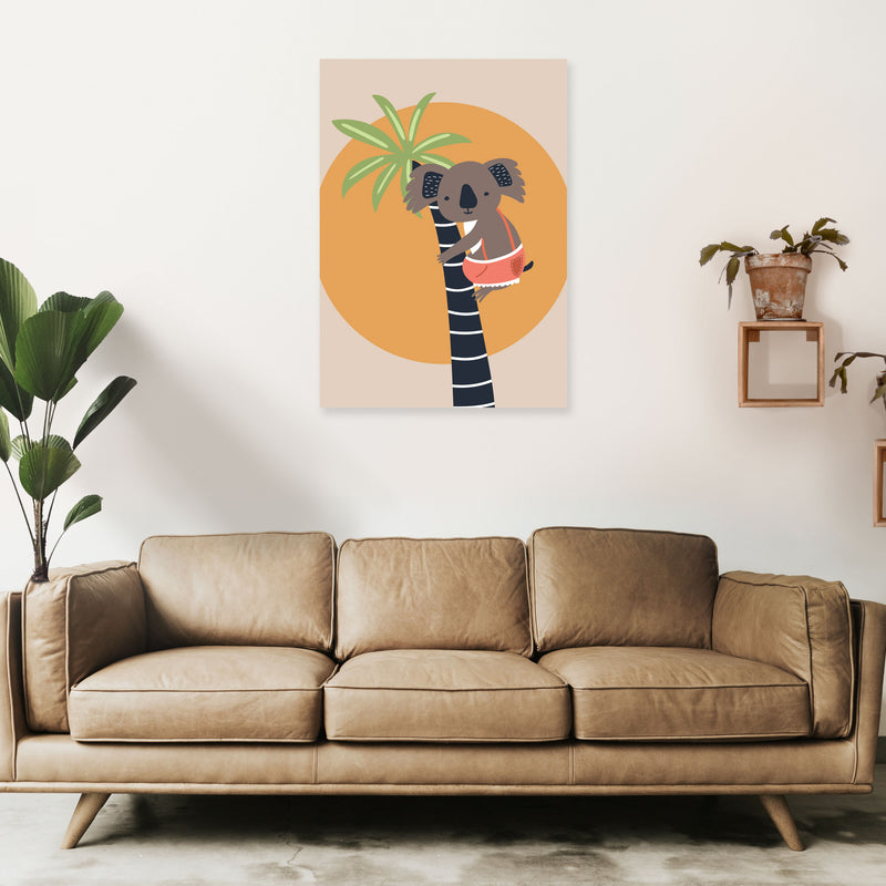 Koala in tree Neutral kids Art Print by Pixy Paper A1 Black Frame