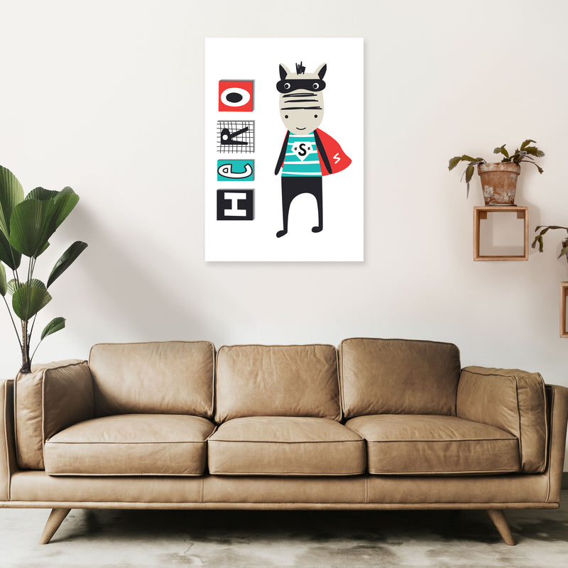 Hero zebra animal Art Print by Pixy Paper A1 Black Frame
