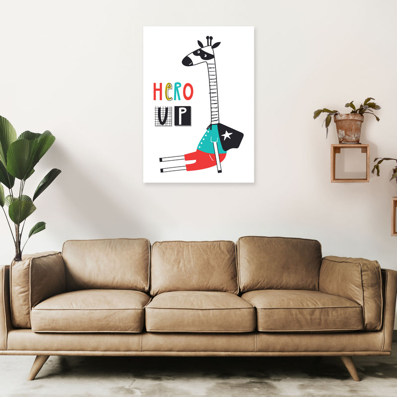 Hero up giraffe Art Print by Pixy Paper A1 Black Frame