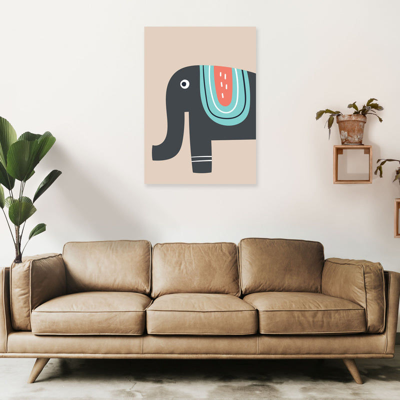 Elephant Neutral kids Art Print by Pixy Paper A1 Black Frame