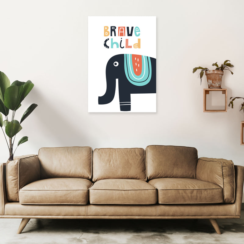 Brave child elephant Art Print by Pixy Paper A1 Black Frame