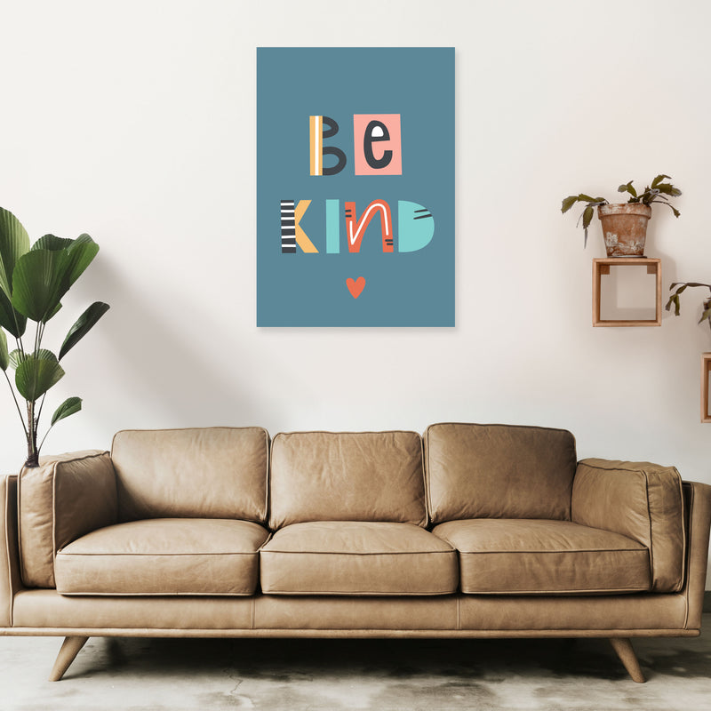 Be kind Neutral kids Art Print by Pixy Paper A1 Black Frame