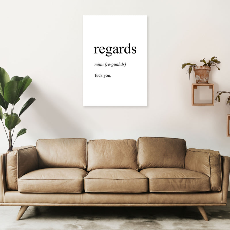 Regards Definition Art Print by Pixy Paper A1 Black Frame