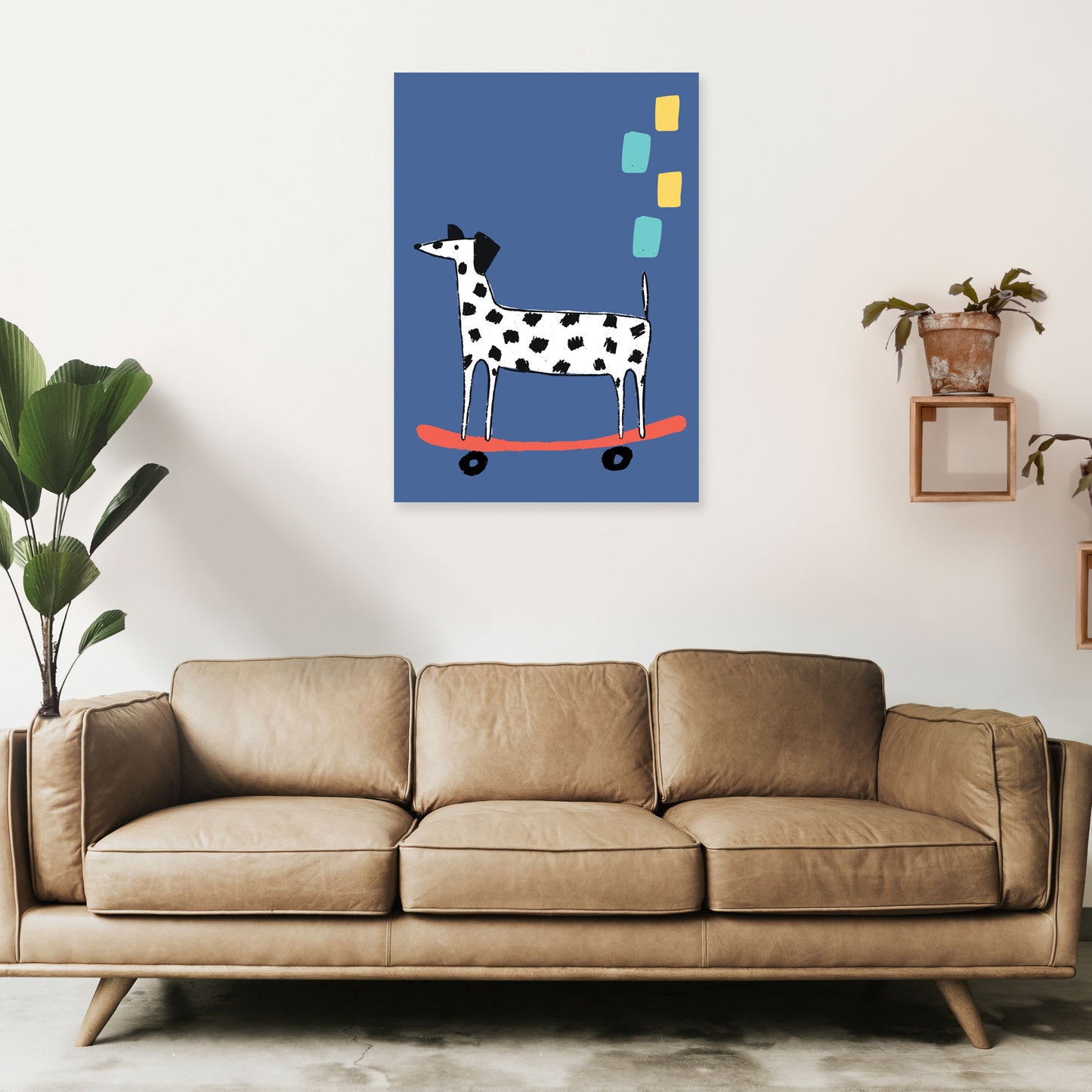 Skateboard Dog Art Print by Pixy Paper A1 Black Frame