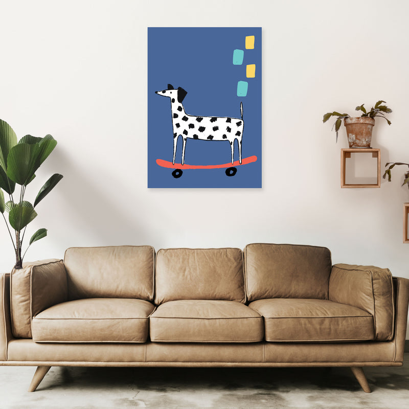 Skateboard Dog Art Print by Pixy Paper A1 Black Frame