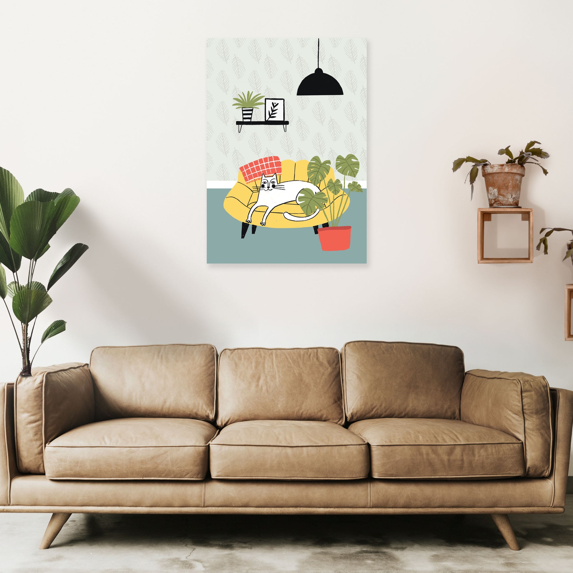 It's A Cat Life Art Print by Pixy Paper A1 Black Frame
