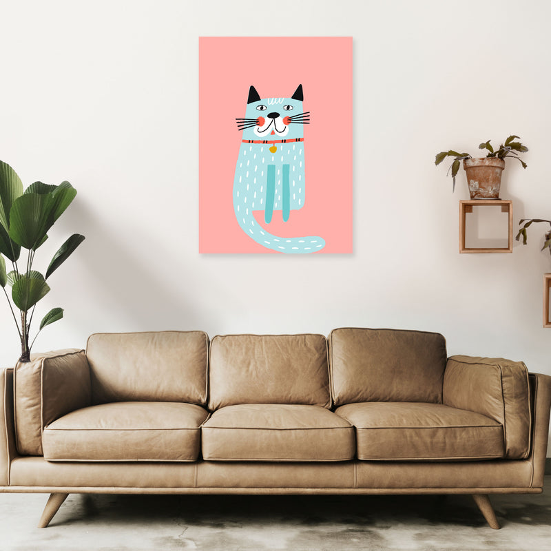 Happy Cat Art Print by Pixy Paper A1 Black Frame