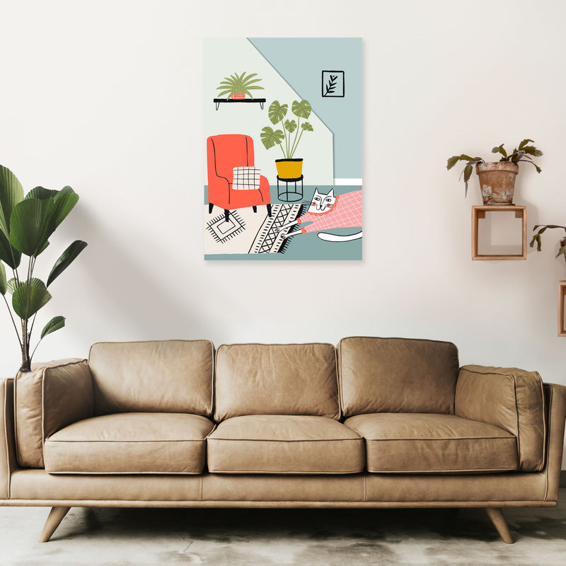 Cat At Home Art Print by Pixy Paper A1 Black Frame