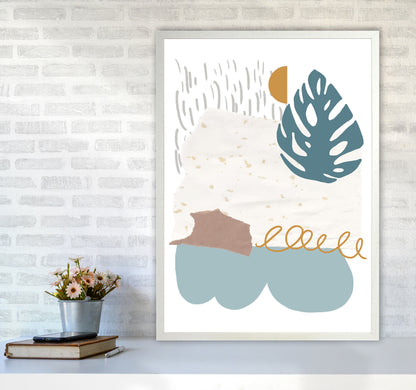 Reef Shapes Abstract 1 Modern Print A1 Oak Frame