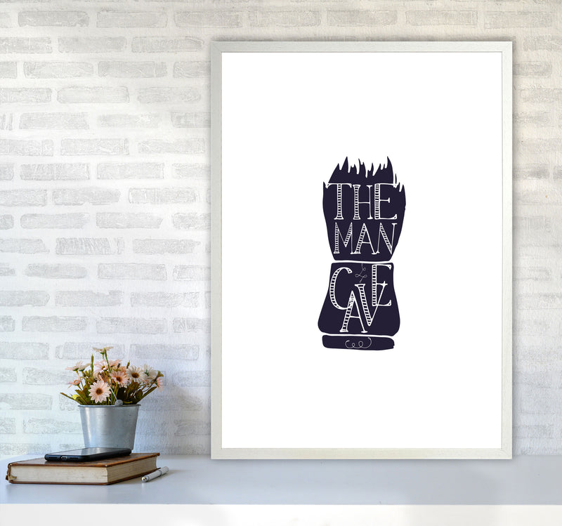 The Man Cave 2 Modern Print, Framed Bathroom Wall Art A1 Oak Frame
