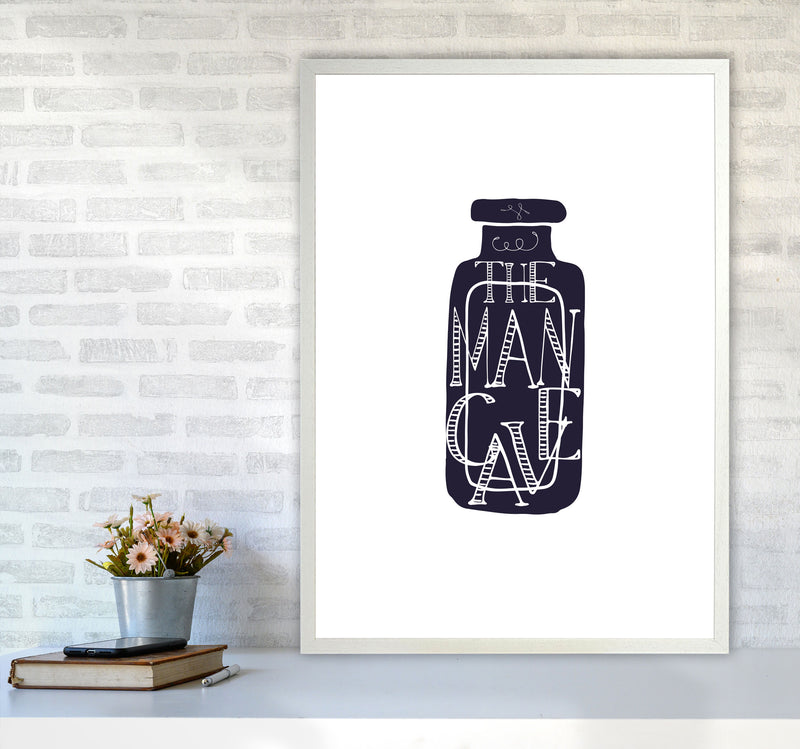 The Man Cave 3 Modern Print, Framed Bathroom Wall Art A1 Oak Frame
