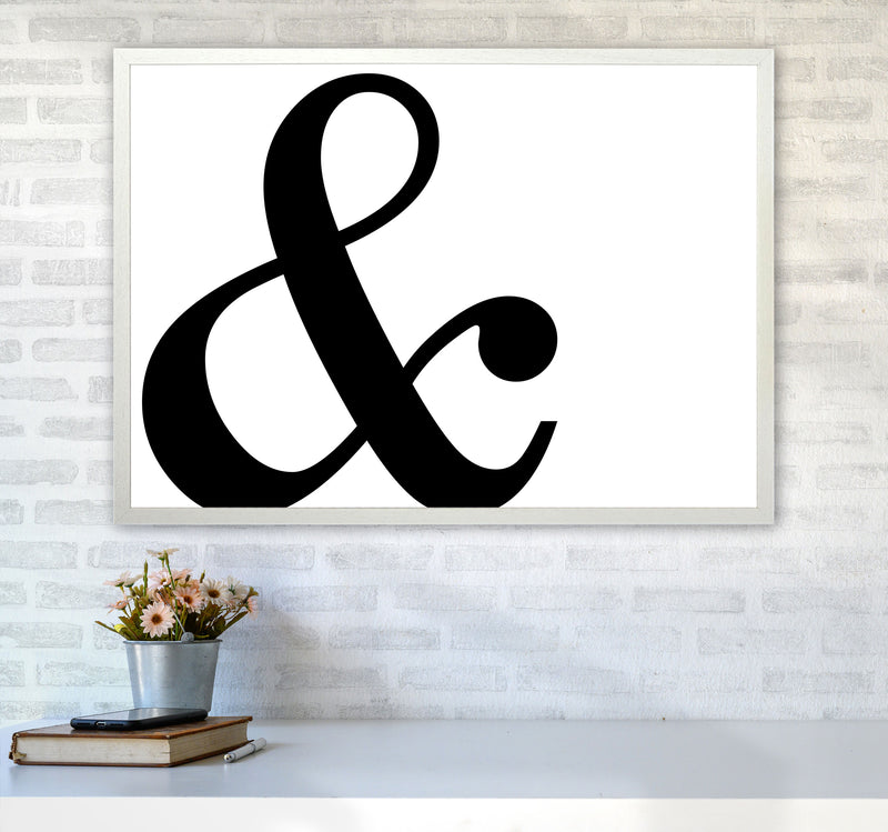Ampersand Landscape Framed Typography Wall Art Print A1 Oak Frame