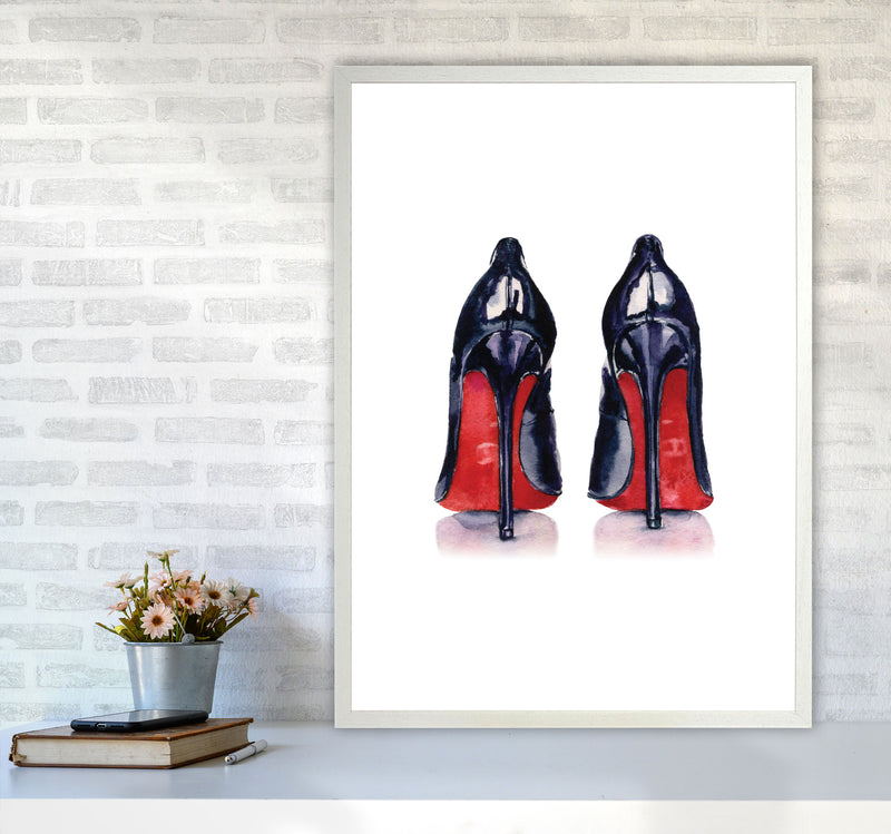 Black High Heels Modern Print A1 Oak Frame