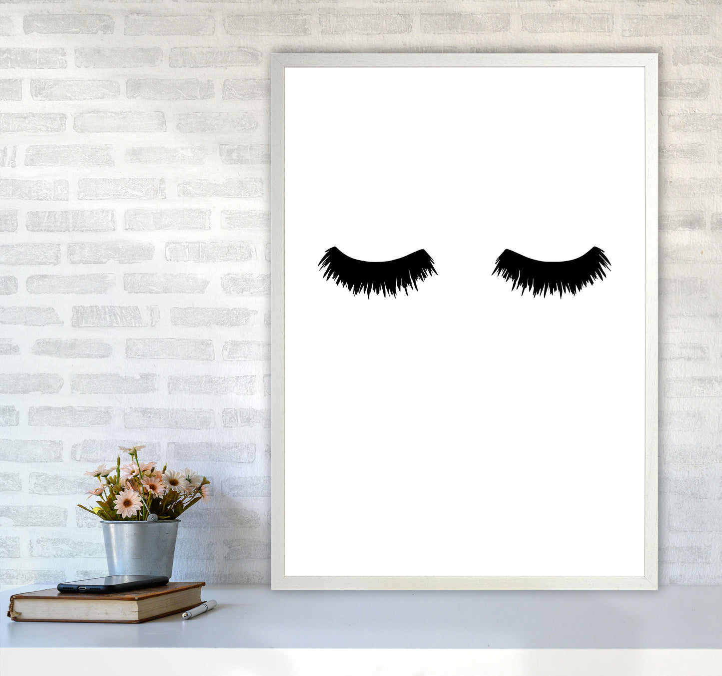 Lashes Modern Print A1 Oak Frame