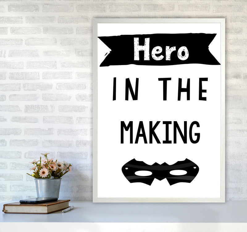 Hero In The Making Framed Nursey Wall Art Print A1 Oak Frame