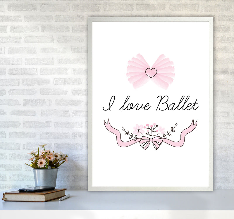 I Love Ballet Framed Nursey Wall Art Print A1 Oak Frame