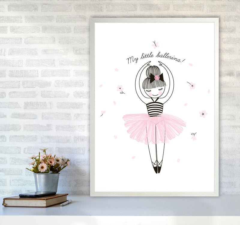 My Little Ballerina Framed Nursey Wall Art Print A1 Oak Frame