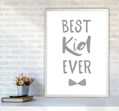 Best Kid Ever Grey Framed Nursey Wall Art Print A1 Oak Frame