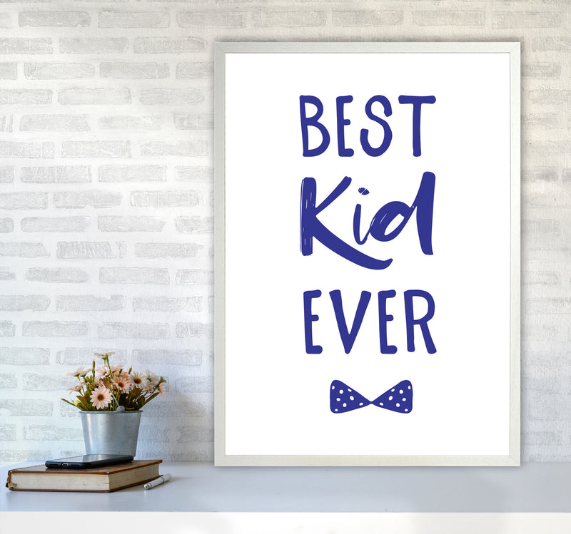 Best Kid Ever Navy Framed Nursey Wall Art Print A1 Oak Frame