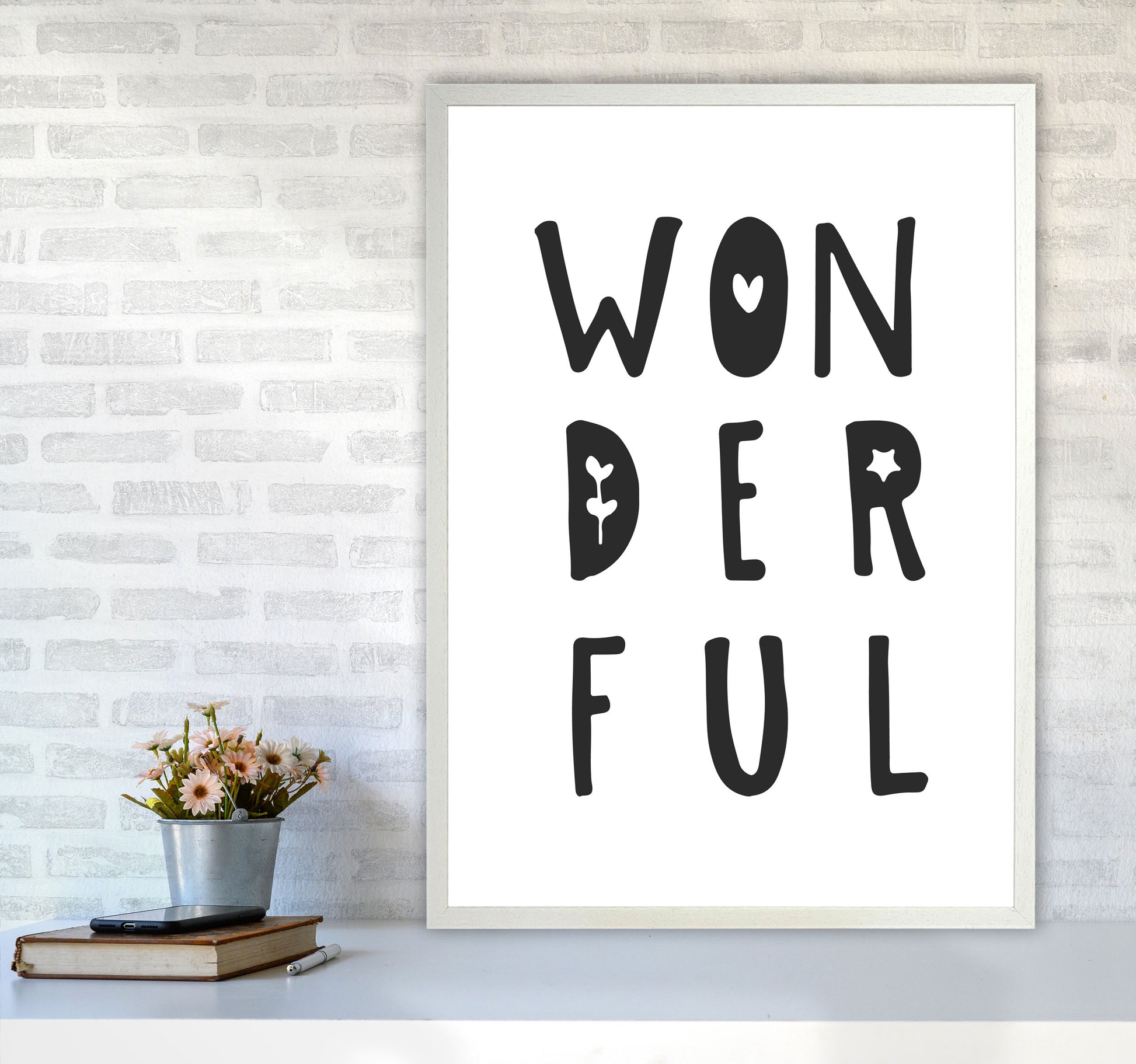 Wonderful Black Framed Nursey Wall Art Print A1 Oak Frame