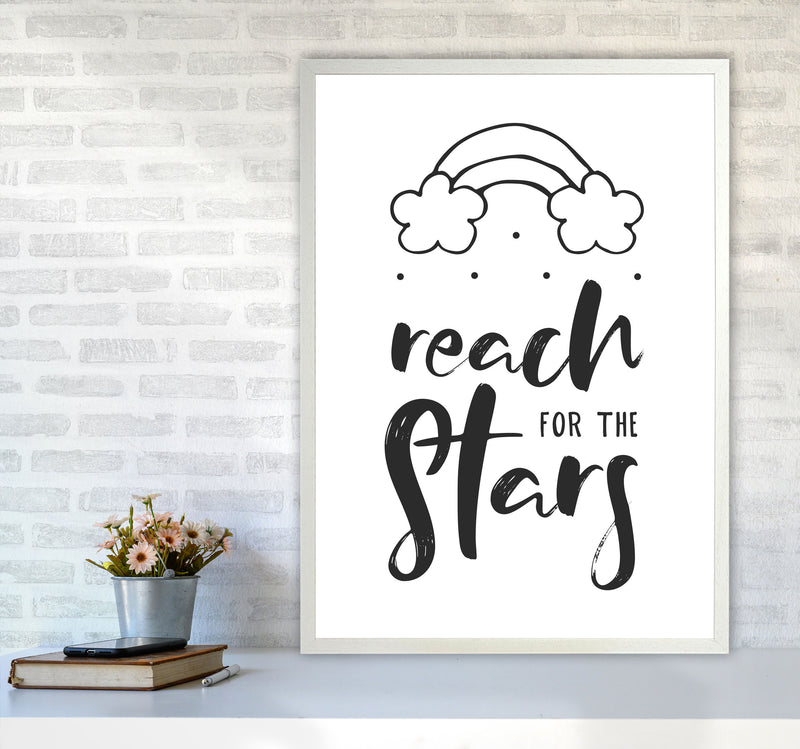 Reach For The Stars Black Modern Print A1 Oak Frame