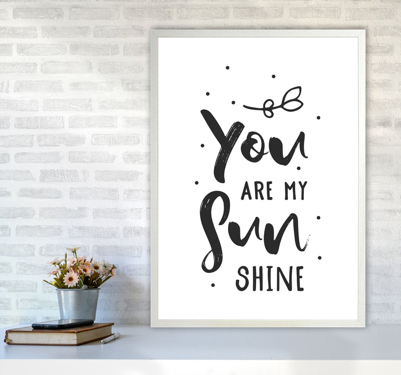 You Are My Sunshine Black Modern Print A1 Oak Frame