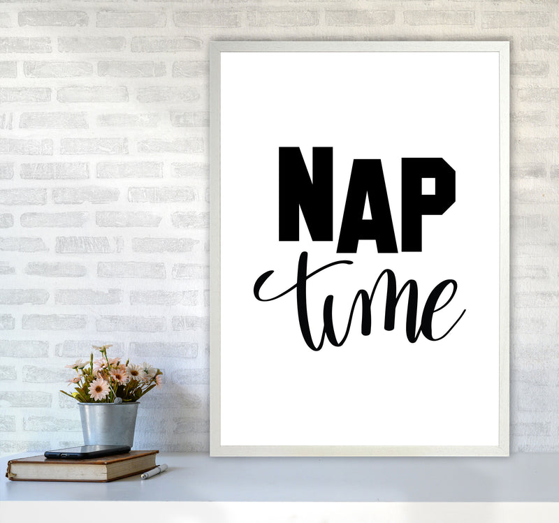 Nap Time Black Framed Typography Wall Art Print A1 Oak Frame