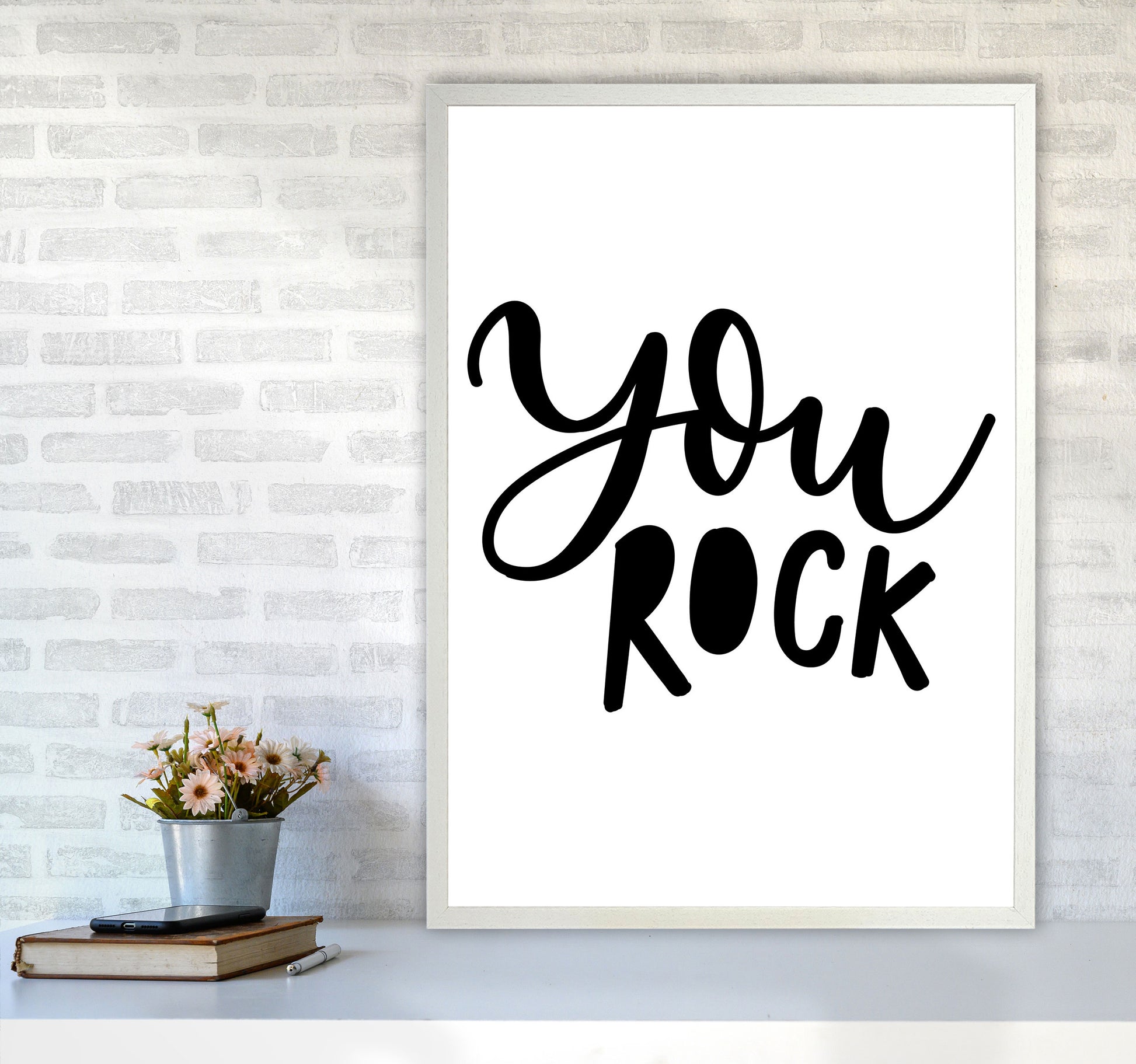 You Rock Modern Print A1 Oak Frame