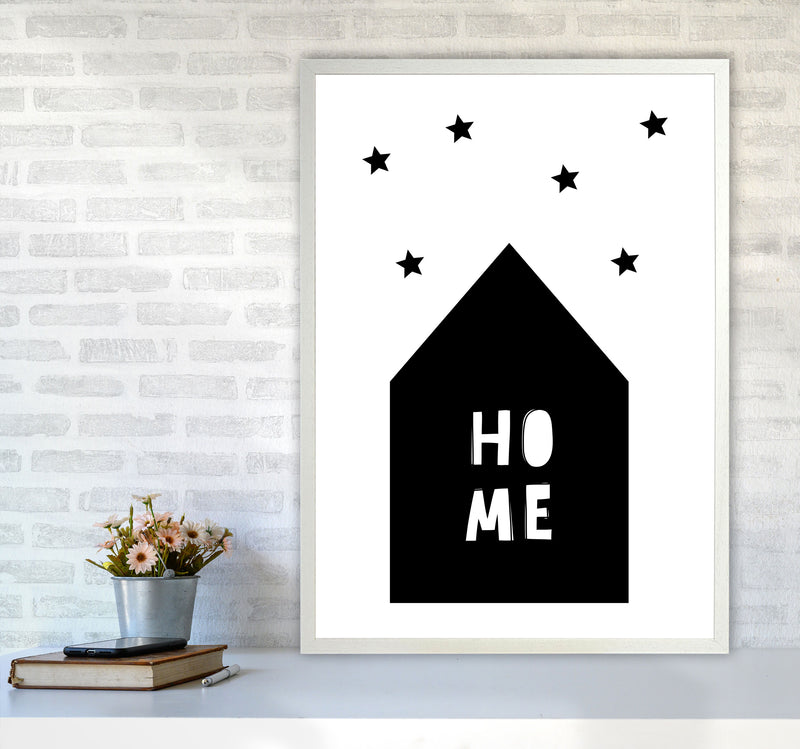 Home Scandi Framed Typography Wall Art Print A1 Oak Frame