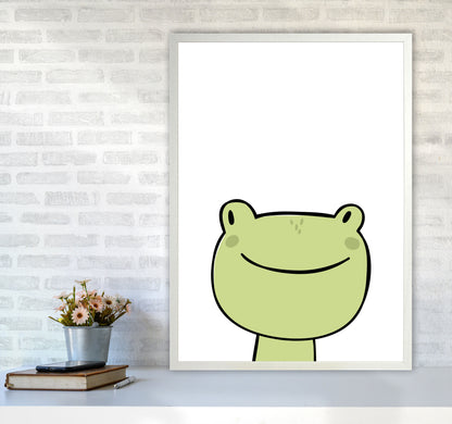 Scandi Frog Framed Nursey Wall Art Print A1 Oak Frame