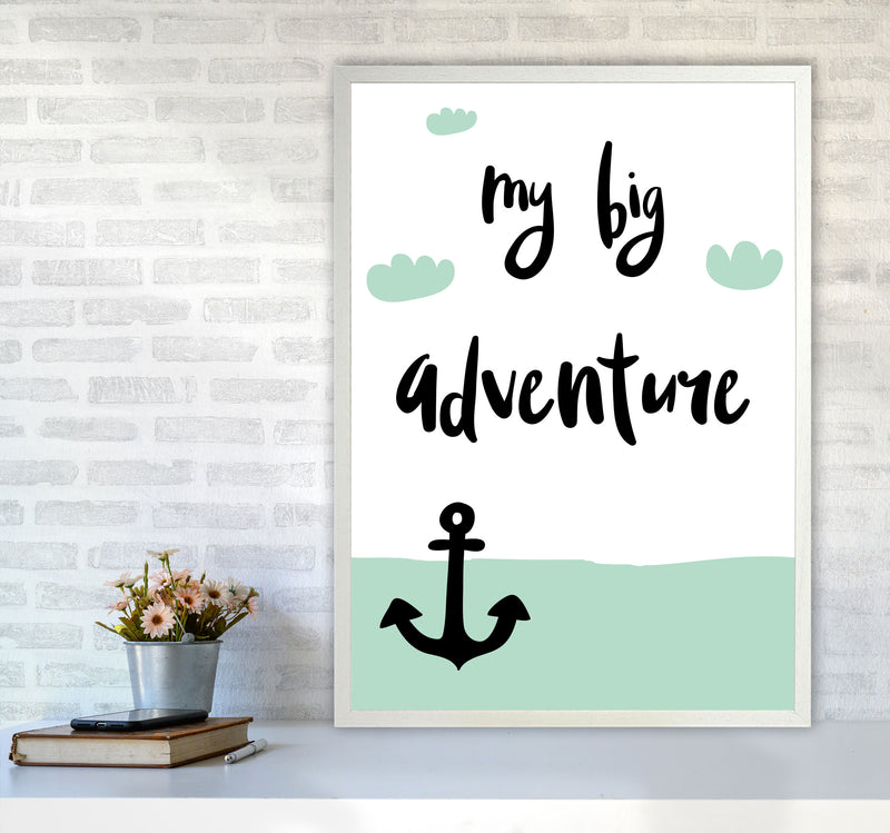My Big Adventure Framed Typography Wall Art Print A1 Oak Frame
