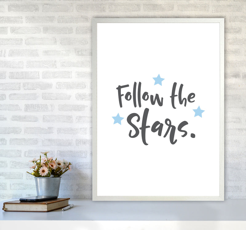 Follow The Stars Framed Typography Wall Art Print A1 Oak Frame