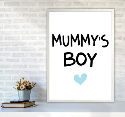 Mummy&#39;s Boy Blue Framed Nursey Wall Art Print A1 Oak Frame