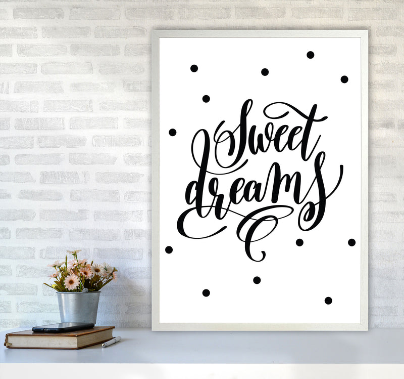 Sweet Dreams Black Modern Print A1 Oak Frame