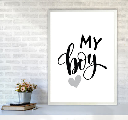 My Boy Black Framed Nursey Wall Art Print A1 Oak Frame